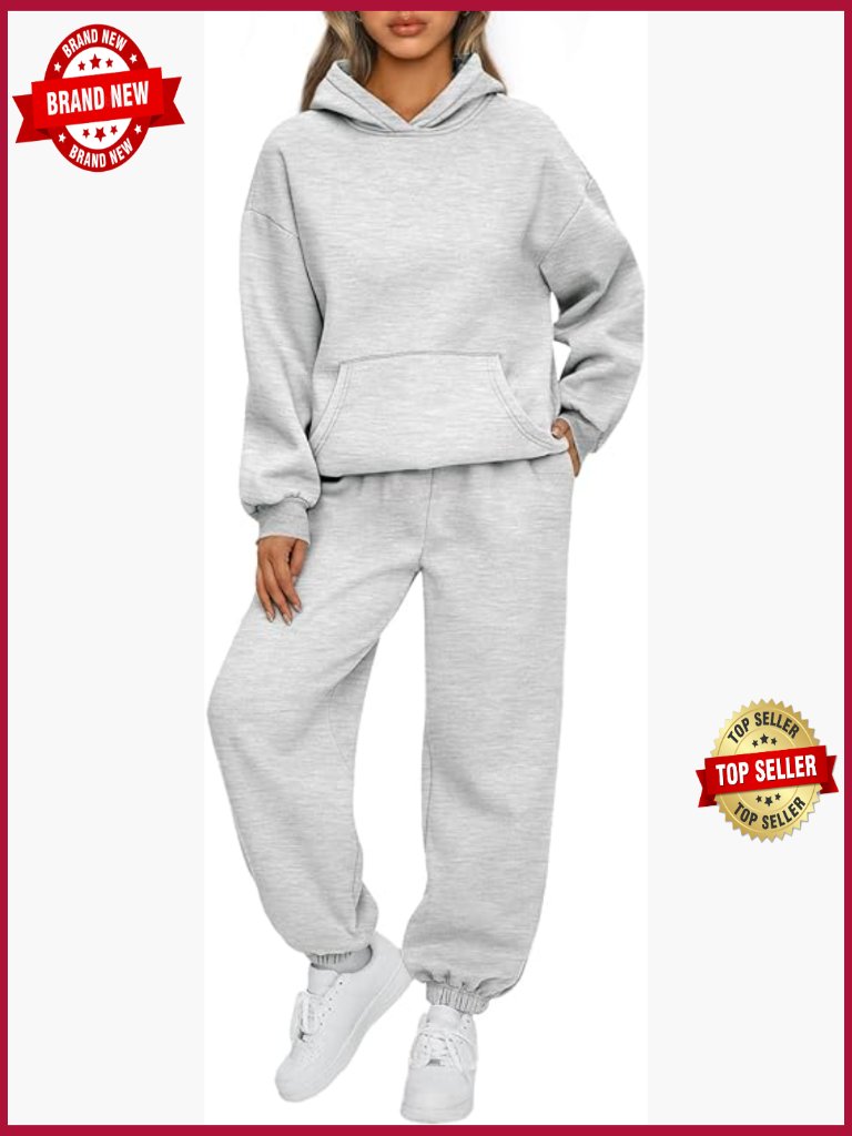 Oversized 2 Piece Sweatsuit Set - Hoodie & Joggers Loungewear